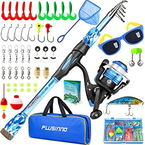 Kids Fishing Pole, Portable Telescopic Fishing Rod and Reel ...