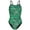 Green, variant on New Waves Thin Strap One Piece Swimsuit, High Cut, Unpadded, Athletic (Women’s)