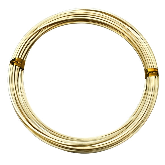 Unique Bargains Fil de Laiton Souple, 1 Rouleau 20Ga/0.8mm Dia 5m/16.4 Pieds Fil Carré Plaqué Or pour Artisanat