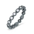 thumbnail image 3 of Black Tone, Simulated Cubic Zirconia Size-8 Curved Marquise Art Dec Full Eternity Stackable Band 925 Sterling Silver, 3 of 7