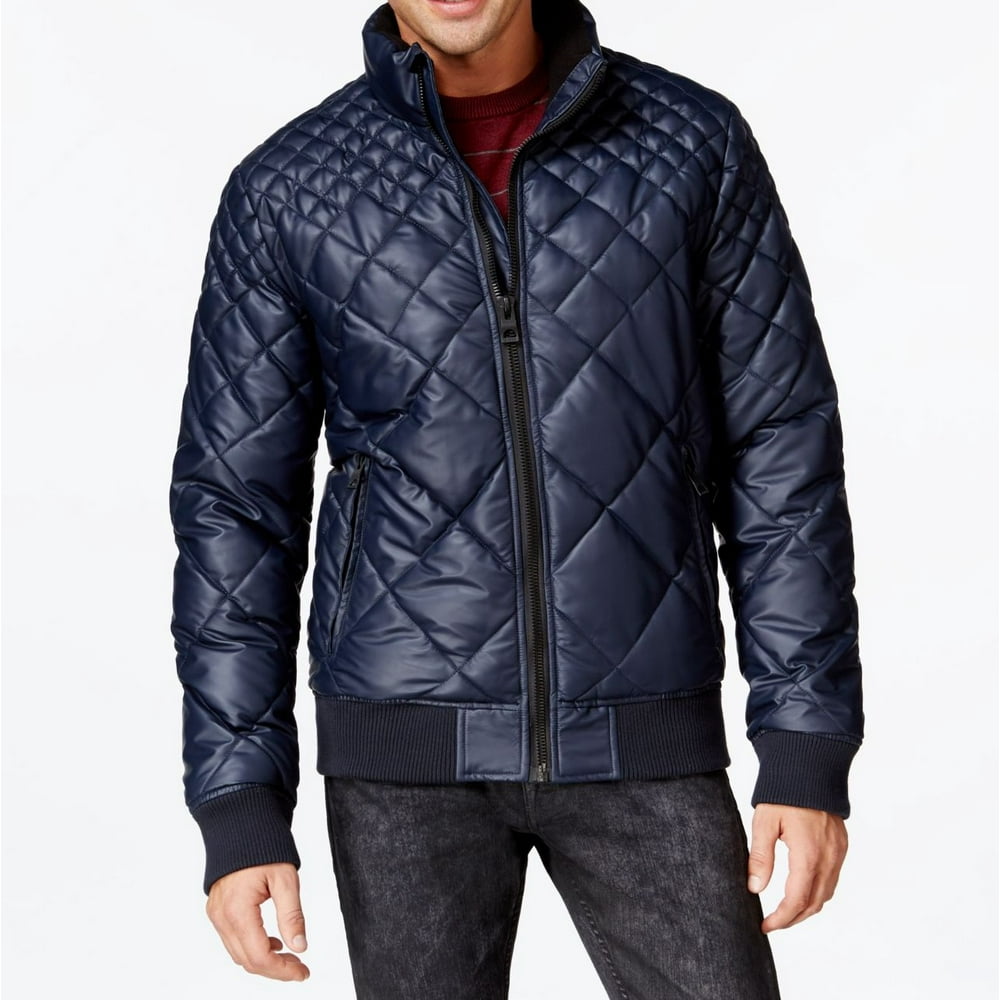 GUESS - Guess NEW Navy Blue Men's Size XL Full-Zip Quilted Puffer ...