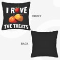 thumbnail image 6 of Set of 2 Decorative Throw Pillow Covers 18x18in - Playful Red Yellow Pumpkin Design with ' I LOVE THE TREATS ' Text for Couch Bed Car, 6 of 8