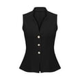 thumbnail image 4 of Breezora Women's 3 Button Sleeveless Vest Suit Set Lightweight Comfortable Summer Outfit for Business Casual and Daily Wear XXL Size Black, 4 of 9