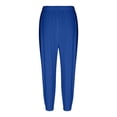 thumbnail image 5 of Bibifish Womens Pants Drawstring Waist Side Pocket Lightweight Pants With Button Detail Hem Loose Fit Casual Outings Comfortable Pants, 5 of 6