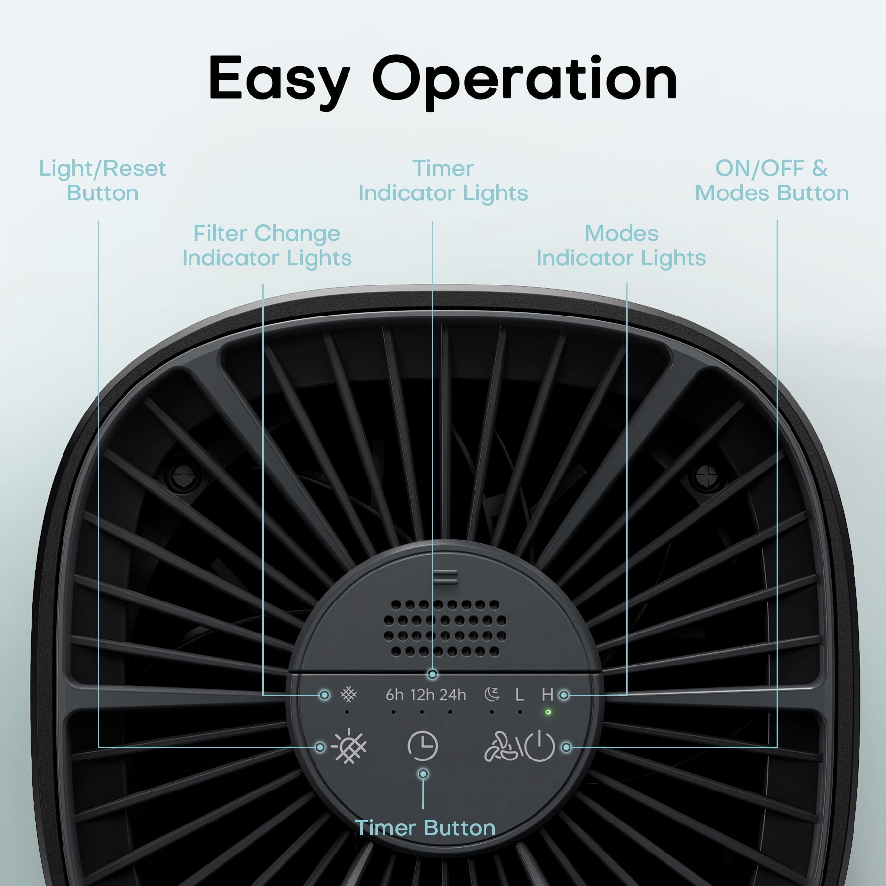 Breezome Air Purifier for Home, HEPA Filter Air Cleaner with Sleep Mode & Aromatherapy, Perfect for Pet Dander, Dust, Odor, Bedroom, Office, Black