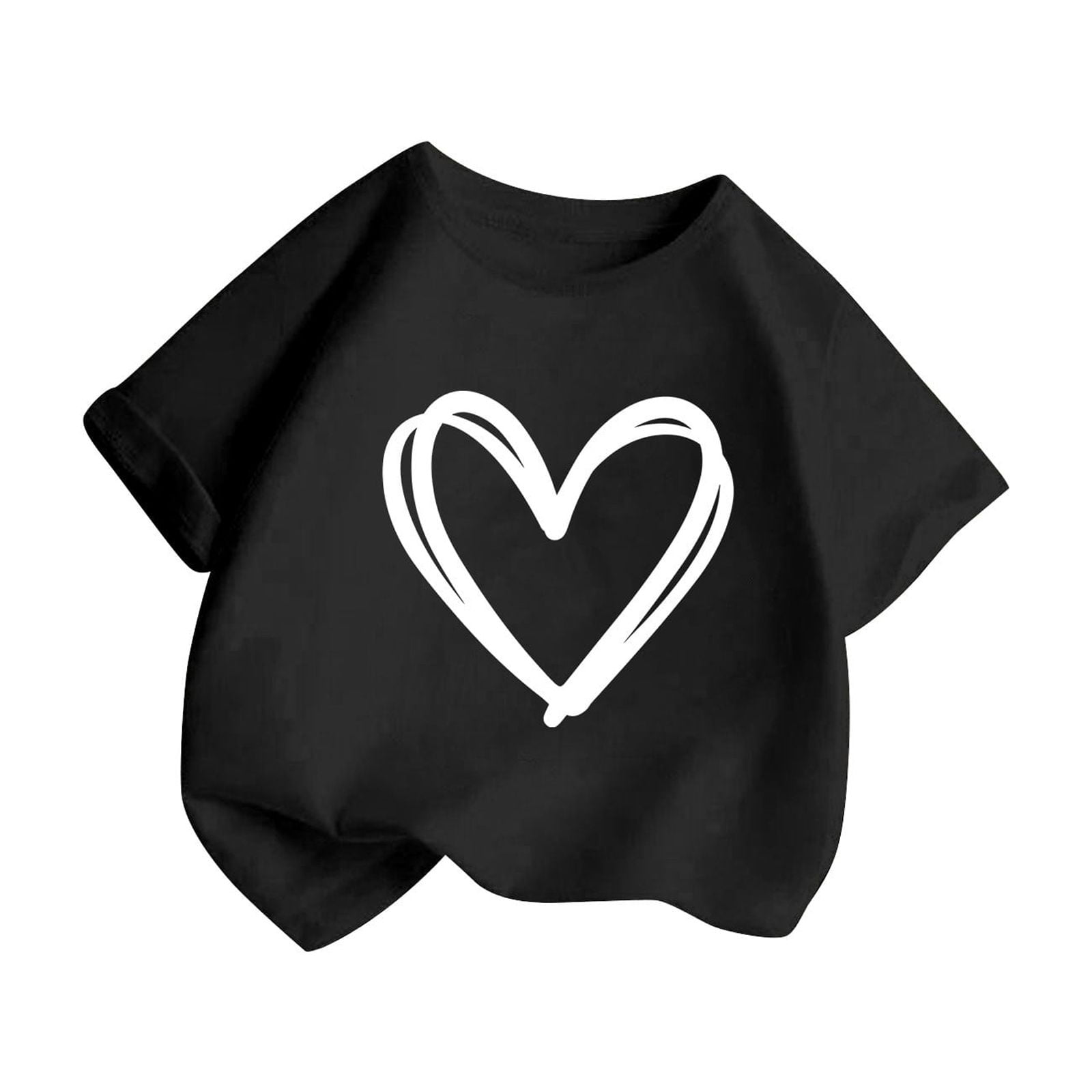 AWZXDE Girls Cute Graphic Short Sleeve Tee Round Neck Casual