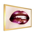 thumbnail image 2 of Designart 'Close-Up Of Purple Female Lips' Modern Framed Art Print, 2 of 4