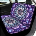 thumbnail image 3 of Uorisanigo Purple Mandala 14 Pack Automotive Seat Cover and Car Steering Wheel Cover Car Console Cover Auto Headrest Cover Auto Seat Belt Cover Water Cup Pad Soft Anti-slip for Cars SUVs, 3 of 6