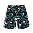 thumbnail image 3 of Binienty Men's Board Shorts Swim Trunks With Skull Blue Rose Design - Quick Dry for Beach Surfing and Summer Vacation, 3 of 10