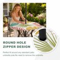 thumbnail image 4 of Round Outdoor Tablecloth with Umbrella Hole and Zipper, Colorful Palm Leaves Tablecloth with Elastic Waterproof, Tropical Botanical Summer Patio Table Covers for 36" - 44" Picnic Pool Tables, 4 of 9