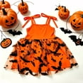 thumbnail image 6 of MEZZALL Kids Sleeveless Party Dress Cute Pumpkin Graphic Bat Print Flowy Tulle Skirt Girls Halloween Carnival Birthday Sundress Comfort Dresses, 6 of 8