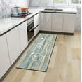 thumbnail image 2 of Farmhouse Kitchen Rug Set 2 Pieces Anti-Fatigue Kitchen Floor Mats Waterproof Non Slip Kitchen Rugs and Mats Heavy Duty Standing Mat Floor Home, Sink, Laundry,17.3x28+17.3x47 inch, Teal, 2 of 6