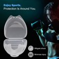 thumbnail image 2 of Protector bucal deportivo, 2 protectores bucales de diferentes tamaños con estuche de almacenamiento de ventilación sin BPA, protección para deportes de contacto, jóvenes, adultos - transparente, 2 of 5