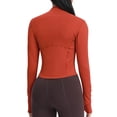 thumbnail image 2 of Chaqueta Colorskin ligera con cremallera para yoga y correr para mujer, roja, 2 of 6