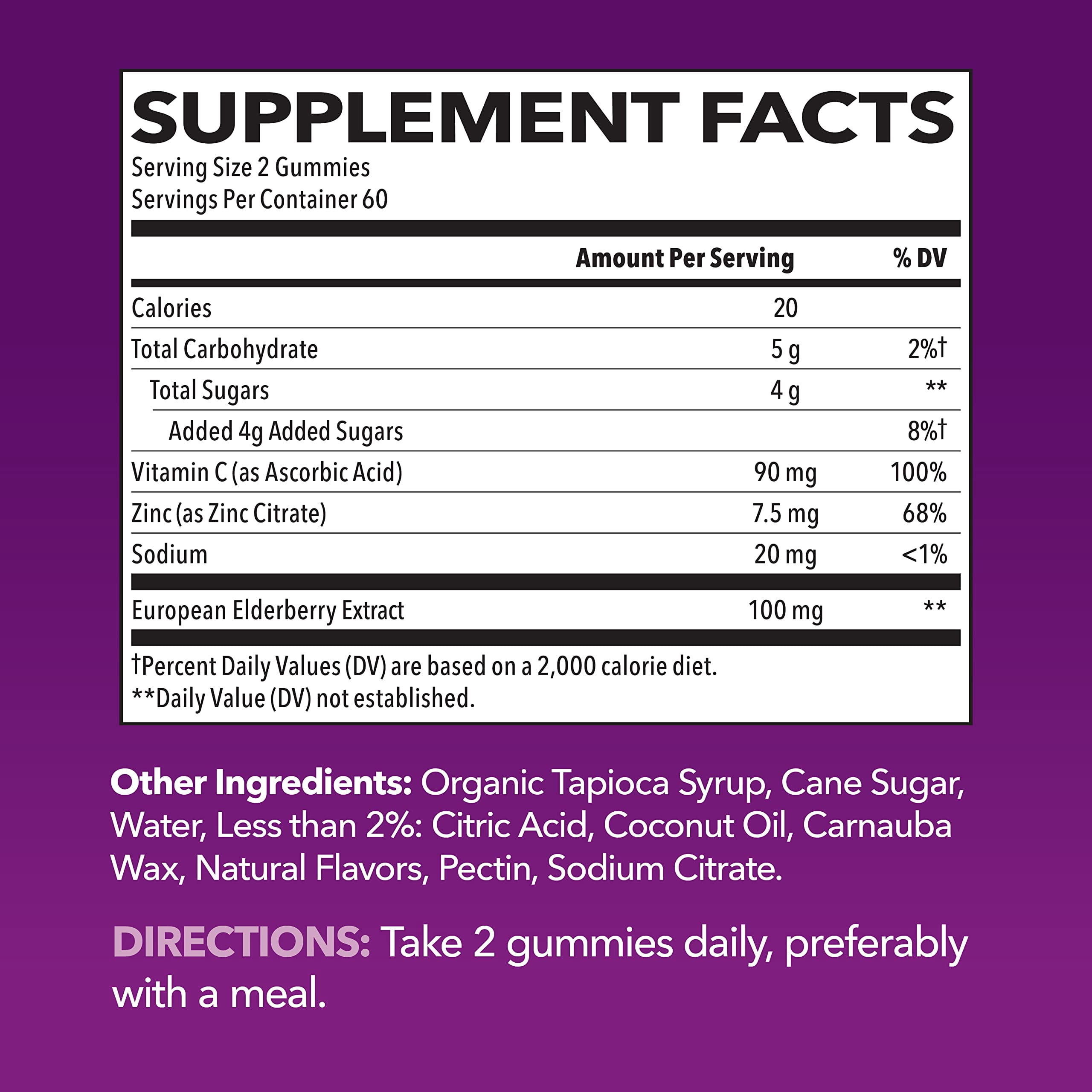 Havasu Nutrition Elderberry Gummies with Zinc and Vitamin C, Immune Support for Adults, 120 Count