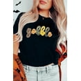 thumbnail image 3 of Women's Black Sequin Letter Graphic T-Shirt – Casual Thanksgiving Style for Daily Wear [ZhiHiMeRi] | 2XL, 3 of 7