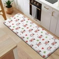thumbnail image 5 of White Cow Strawberry Leaf Pattern Kitchen Rug Mat,Kitchen Runner Rugs Non Skid Washable,Decorative Kitchen Floor Mats for Kitchen,Sink,Laundry,17"x47.2", 5 of 7