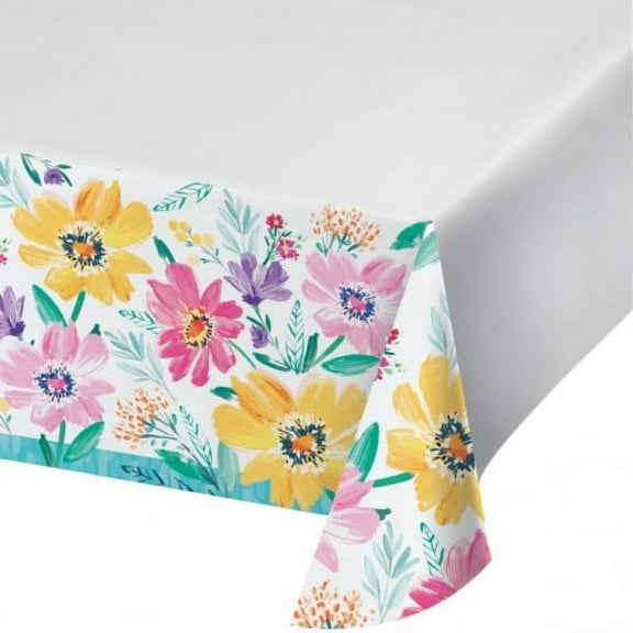 Flower Fields Paper Tablecloth