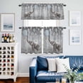 thumbnail image 2 of Elephant Bubbles Kitchen Curtains Valances and Tiers Set of 3 Vintage Abstract Elephant Blowing Bubbles Grey Tier Curtains and Valance with Rod Pocket for Small Windows, 27.5"x24", 2 of 9