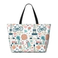 thumbnail image 2 of Balery Eiffel Tower Beach Travel Bag - Water-Resistant, Large Capacity Lightweight Tote with 7 Pockets for Women and Men - Perfect for Beach, Pool, Gym, and Travel, 2 of 7