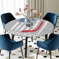 thumbnail image 5 of Elastic Fitted Round Tablecloth, Gray American Flag Waterproof Stretch Table Cover for 36"-44" Tables, Abstract Red Hockey Stripes Us Flag Washable Outdoor Tablecloths for Patio, Picnic, Camping, 5 of 9