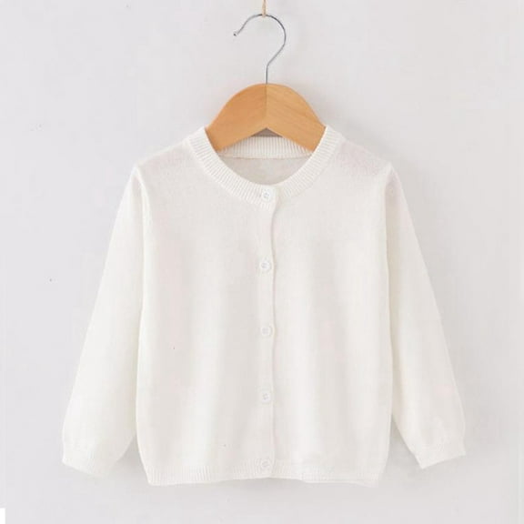 BULLPIANO Girls' Cardigans Sweater Cotton Long Sleeve Button Soild Cotton Knit Sweaters Tops