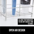 thumbnail image 3 of Organizador de 7 ranuras, antideslizante, fácil de limpiar para pasta de dientes y cepillos, accesorio de baño duradero y funcional, soporte para cepillos de dientes de acero inoxidable, 3 of 7