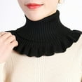 thumbnail image 3 of Blouse False Collar Knitted Fake Collars Elastic Turtleneck Fake Collar Winter Neck Warmer Ruffle Dickey Collar, 3 of 11