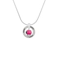 thumbnail image 2 of Delight Jewelry Silvertone Hot Pink Ladybug Spinner Hero Ring Charm Necklace, 18", 2 of 4