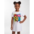 thumbnail image 3 of Girls Simple Casual Short Sleeve Dress Slim-Fit Sundress Soft Party Dress for Girls Age 5-13 Crew Neck, 3 of 6