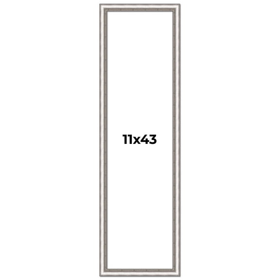 11x43 Frame Silver Real Wood Picture Frame Width 1.25 Inches | Interior Frame Depth 0.5 Inches |