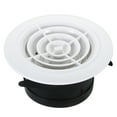 thumbnail image 1 of Unique Bargains Évent d'Air Rond de 4 Pouces, Couvercle de Gril Diffuseur de Plafond Réglable en ABS, Évent de Soffite à Lames avec Écran, Type Rotatif, 1 of 5