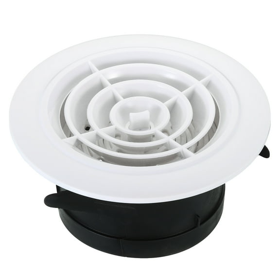 Uxcell 4 Inch Round Air Vent, Adjustable Ceiling Diffuser Grill Cover ABS Louver Soffit Vent with Screen Rotate Type