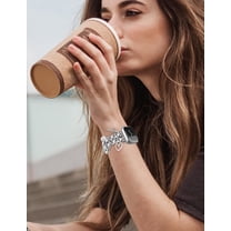 SHILIU-Silver Watch Bands for Women Compatible with Apple Watch Band 38mm 40mm 41mm 42mm (S11/10) Adjustable Unique Charms Metal Strap Cowboy Chain Bracelet for iWatch Series 11/10/9/8/7/6/5/4/3/2/1/