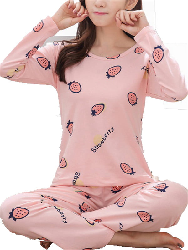 Girls Nighties Sleeveless Cotton Round Collar Sleepwear Soft Cute Animal Strawberry 2-10 Years 