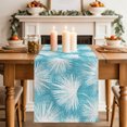 thumbnail image 2 of Table Runners 90 Inches Long Dress Scarves, Aqua Blue Palm Leaves Coastal Farmhouse Coffee/Dining/Kitchen Table Decor Table Runner for Living Room, Summer Tropical Botanical 13x90 Inch, 2 of 9