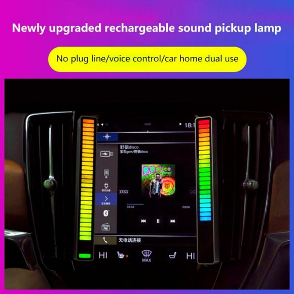 Smart LED Light Bars  RGB Music Level Indicator Light  RGB Rechargeable Sound Control Light Voice Sound Control Audio  Built-in Battary  32 Bit for Car Gaming  PC  TV  Room