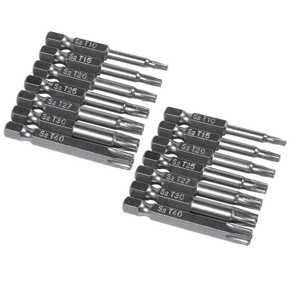 New Arrivals 14Pcs Set Star Bit Screwdriver Drill Bits Screw Driver Magnetic 1/4Inch Hex Shank Hand Tools Five-Pointed Bore Hole