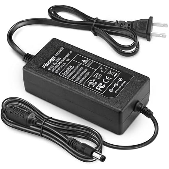 DC 12V 3A Power Adapter, 100-240V AC to DC 12V 3A 36W Power Suppy with Barrel Connector 5.5x2.5mm & 5.5x2.1mm, 12 Volt 3 Amp Desktop Adpater 12V Switching Transformer AC/DC Power Converter