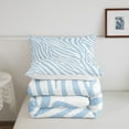 thumbnail image 5 of Erosebridal Blue Zebra Print Bedding Sets Queen with Comforter, Dreamy Stripes Duvet Insert, Cartoon Animal Decor, 3pcs, 5 of 7