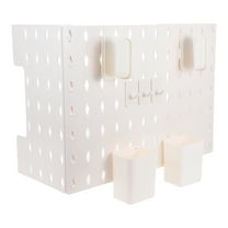 White Plastic Pegboard for Wall Mounting Easy Installation without Drilling 1 Set
