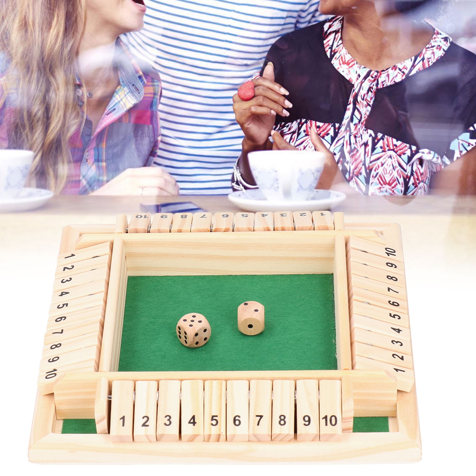 Shut The Box, Jeu De Plateau En Bois 4 Joueurs, Jeu De Société Dés, Jeu De Mathématiques Jeu De