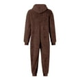 thumbnail image 6 of KKBOTIVE Winter Fuzzy Onesies Pajamas for Men Hoodie Zipper Jumpsuits Loungewear Long Sleeve Warm Romper Adult Fall Winter Loungewear Brown Size: M, 6 of 6