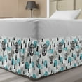 thumbnail image 1 of Vikings Bed Skirt, Pattern with Viking Faces Trees and Northern Woodland, Elastic Bedskirt Dust Ruffle Wrap Around for Bedding Decor, 4 Sizes, Dark Grey Sky Blue, by Ambesonne, 1 of 2
