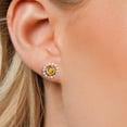 thumbnail image 3 of Gem Stone King 18K Rose Gold Plated Silver Women Stud Earrings with Removable Jackets Round Citrine and Moissanite (1.87 Cttw), 3 of 6