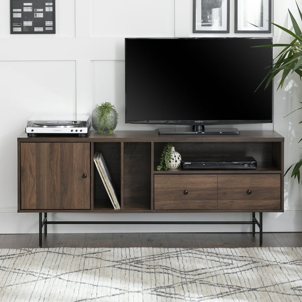Modern Dark Walnut TV Stand for TVs up to 66" by Manor ...