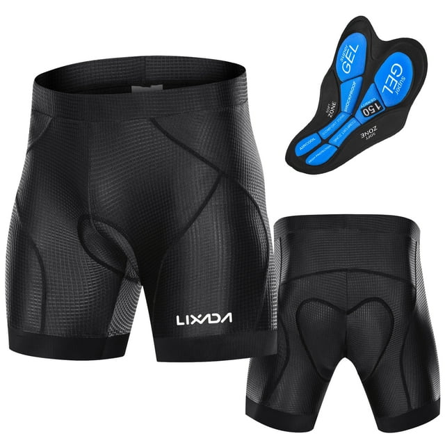 Shorts Pantalones cortos acolchados para bicicleta Lixada para hombre con puños antideslizantes para Lixada Shorts