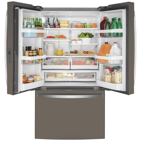 GE - 23.1 Cu. Ft. French Door Counter-Depth Refrigerator - Stainless steel