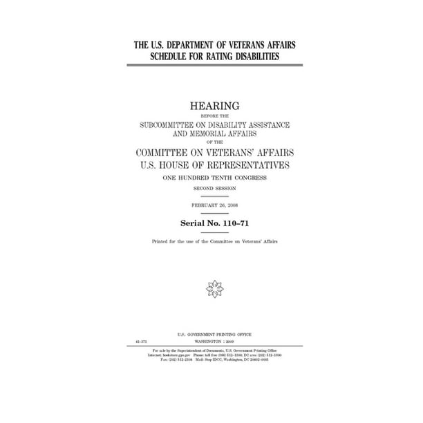 The U.S. Department of Veterans Affairs schedule for rating