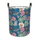 thumbnail image 1 of Balery Colorful Flowers Cesta de ropa redonda con asas, impermeable, independiente, para ropa, juguetes, dormitorio y familia-Small, 1 of 6